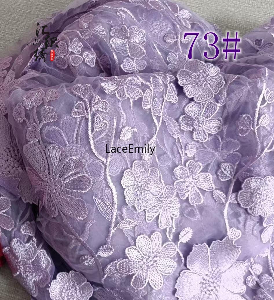 NBEADS Tessuto In Pizzo Ricamato Floreale - 3 Yard (2,7 M) Di Tulle Ricamato In Poliestere, Larghezza 160 Cm, Bianco - Per Abiti, Gonne, Fai Da Te E Decorazioni - 2