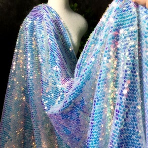 5MM Colorful sequins lace fabric Fish Scale Paillette tulle Fabric For Baby Tutu Dress, Gowns, Wedding Dress party dress 1 yards
