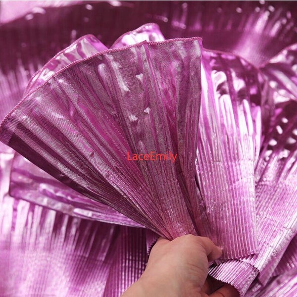 10 Colors 3D Metallic Pleated Trim, Stiff Ruffled Dress Trim for Bridal Wedding Gown, Party decoration, 5.9" width