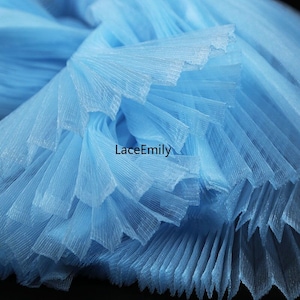 9 Farben Plissee Spitze Stoff gerüscht weichen Mesh Tüll Stoff für Mädchen Kleid Tutu Kleid Hochzeit Kleid Brautkleid, DIY 1 Meter