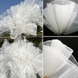3 Farben Plissee Designer Spitzenstoff Rüschen steifen Mesh Tüll Stoff für Mädchen Kleid Tutu Kleid Hochzeit Kleid Brautkleid, DIY 1 Meter
