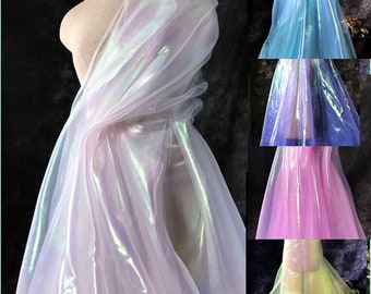 7 colors Colorful organza fabric Gradient organza tulle lace fabric For Girl Dress Tutu Dress Wedding Dress Bridal Veil 1 Yard