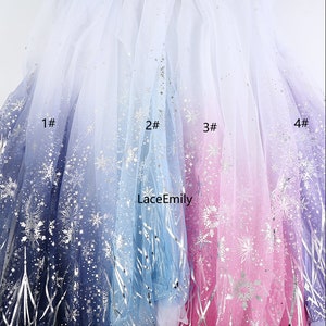 Schöne Silber Schnee Muster Spitze Stoff Schneeflocke Farbverlauf weichem Tüll Für Baby Tutu Kleid, Kleider, Hochzeitskleid, Partykleid 1 Meter