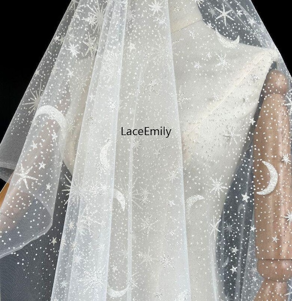 Glitter Moon Lace Fabric Star Soft Mesh Tulle Fabric for Baby Tutu Dress,  Gowns, Wedding Veil, Home Decoration 1 Yard - Etsy