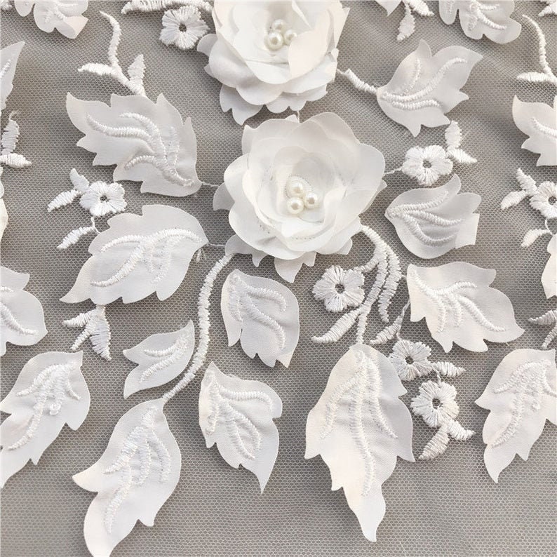Delicado aplique de flores de gasa 3d en tela de tul suave para vestidos de  noche y de boda, vestidos o ceremonias, por 1 yarda -  México