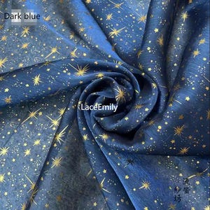 Tela de encaje de organza con estrellas y purpurina dorada en 10 colores, tela de tul de organza Gypsophila para vestido de fiesta, cortina de 59&quot; de ancho