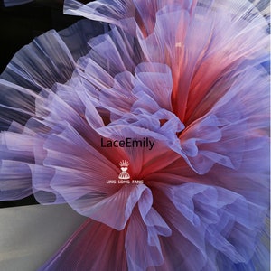 4 Farben Plissee Steif Tüll Stoff Hard Ruffled Tüll Stoff, für Mädchen Kleid Tutu Kleid Hochzeit Kleid Brautkleid, 1 Meter 59" Breit