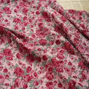 Romantische Blumen Jacquard Stoff 3D Rose Embossing Stoff für Mädchen Kleid, Sofakissen Stoff, Tischdecken, Hochzeitsdekoration 1 Yard