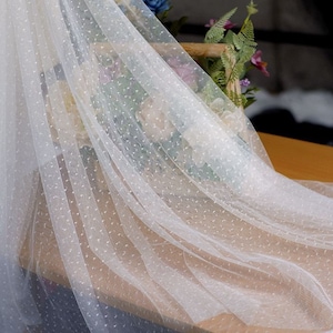 8 colors Polka Dot Embroidery Lace Fabric Dots Soft Mesh Tulle fabric For Girl Dress Tutu Dress Wedding Dress Bridal Veil 1 Yard