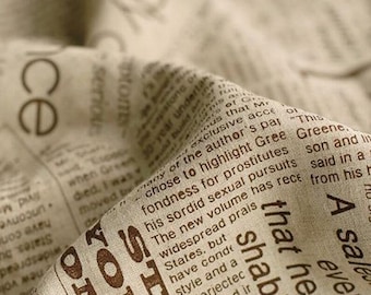 Letter Newspaper Fabric English letter newspaper printing Cotton Fabric For home decor tablecloth curtain 1 yard