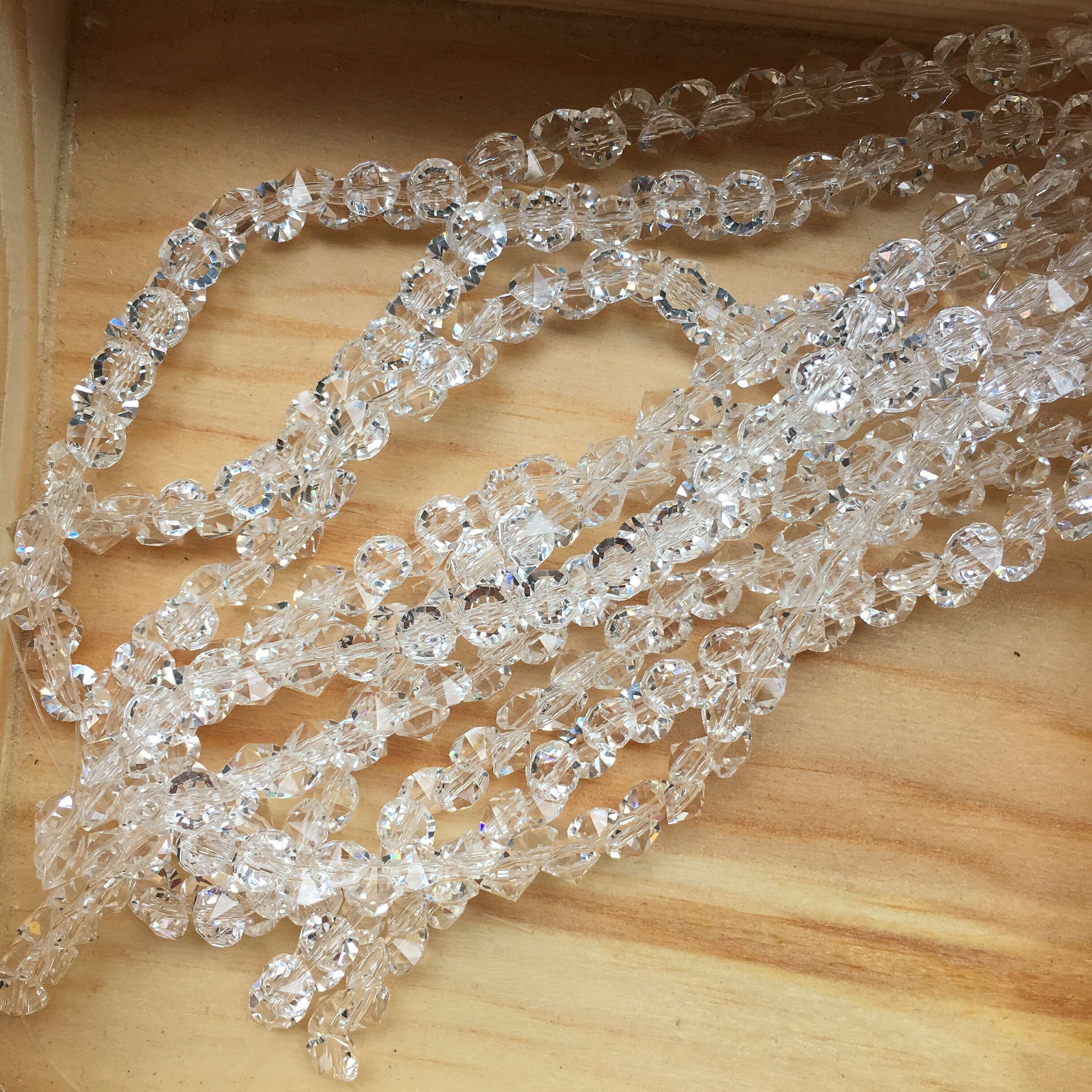 Exquisite Crystal Faceted Glass Beads Full Strand Crystal Beads Shiny Crystal  Beads Glass Beads for Wedding Dress Bridal Decoration - Etsy