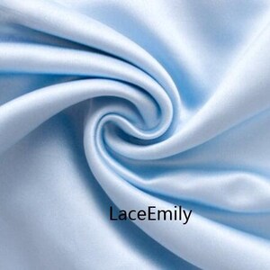 Thick Matte Satin fabric Ivory Satin fabric For Girl Dress, Wedding Background, Wedding dress, bridal dress 59" width Blue