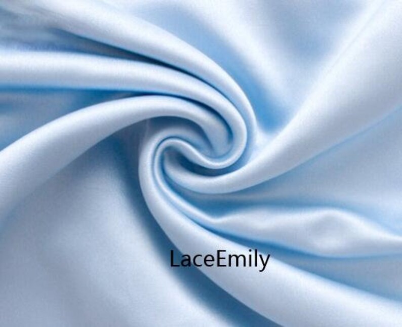 Thick Matte Satin fabric Ivory Satin fabric For Girl Dress, Wedding Background, Wedding dress, bridal dress 59" width Blue