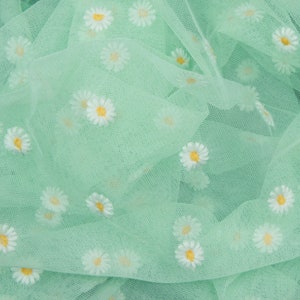 8 Colors Daisy Flower Tulle Lace Fabric Soft Floral Daisy - Etsy