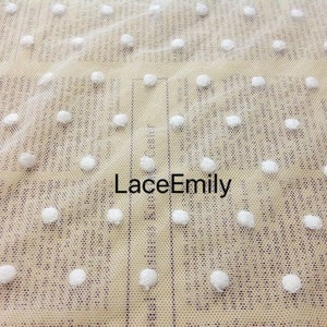 Cotton dot embroidery Lace fabric soft ivory tulle fabric For Girl Dress Tutu Dress Wedding Dress Bridal Veil 1 yard image 3
