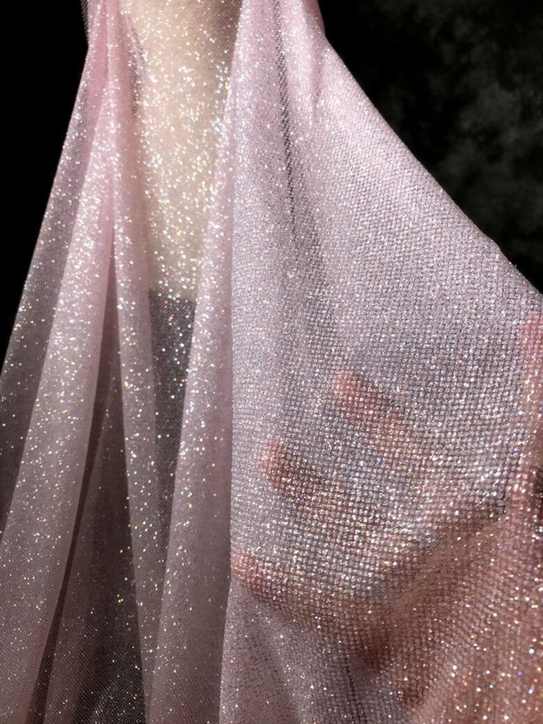 Pink Champagne Exquisite Colorful Glitter Lace Fabric Sequin Soft Tulle  Fabric for Baby Tutu Dress Gowns Wedding Veil Party Dress 1 Yard - Etsy