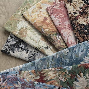 1 yarda 10 colores pintura al óleo tela jacquard floral en relieve tela damasco para decoración del hogar embalaje suave, manteles, bolsos telas de sofá