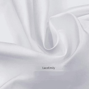 Thick Matte Satin fabric Ivory Satin fabric For Girl Dress, Wedding Background, Wedding dress, bridal dress 59" width White