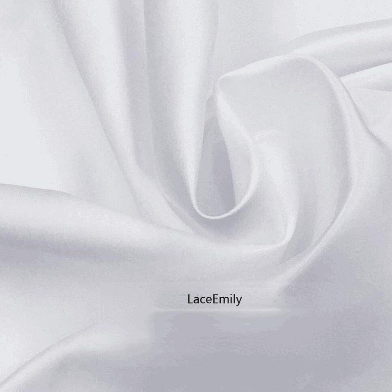 Thick Matte Satin fabric Ivory Satin fabric For Girl Dress, Wedding Background, Wedding dress, bridal dress 59" width White