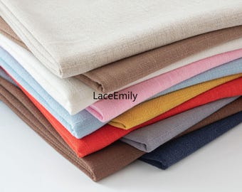 Vintage solid color linen cotton fabric, drapey cotton, suitable for clothing, tablecloths, and DIY craft fabrics. 1 meter