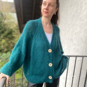 Gestrickte Mohair-Strickjacke l Übergroße Mohair-Strickjacke Bild 7