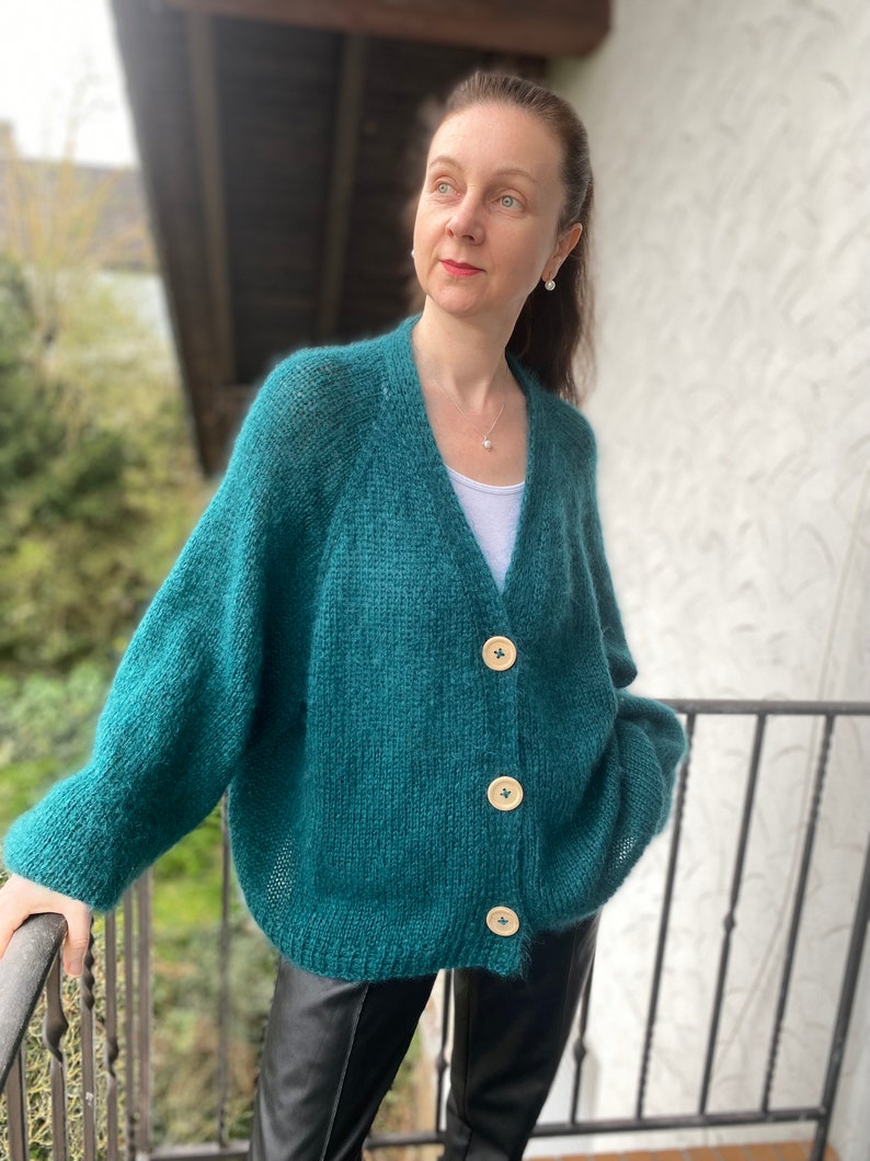 Gestrickte Mohair-Strickjacke l Übergroße Mohair-Strickjacke Bild 7