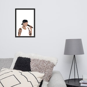 Justin Bieber Singing, Framed Wall Poster