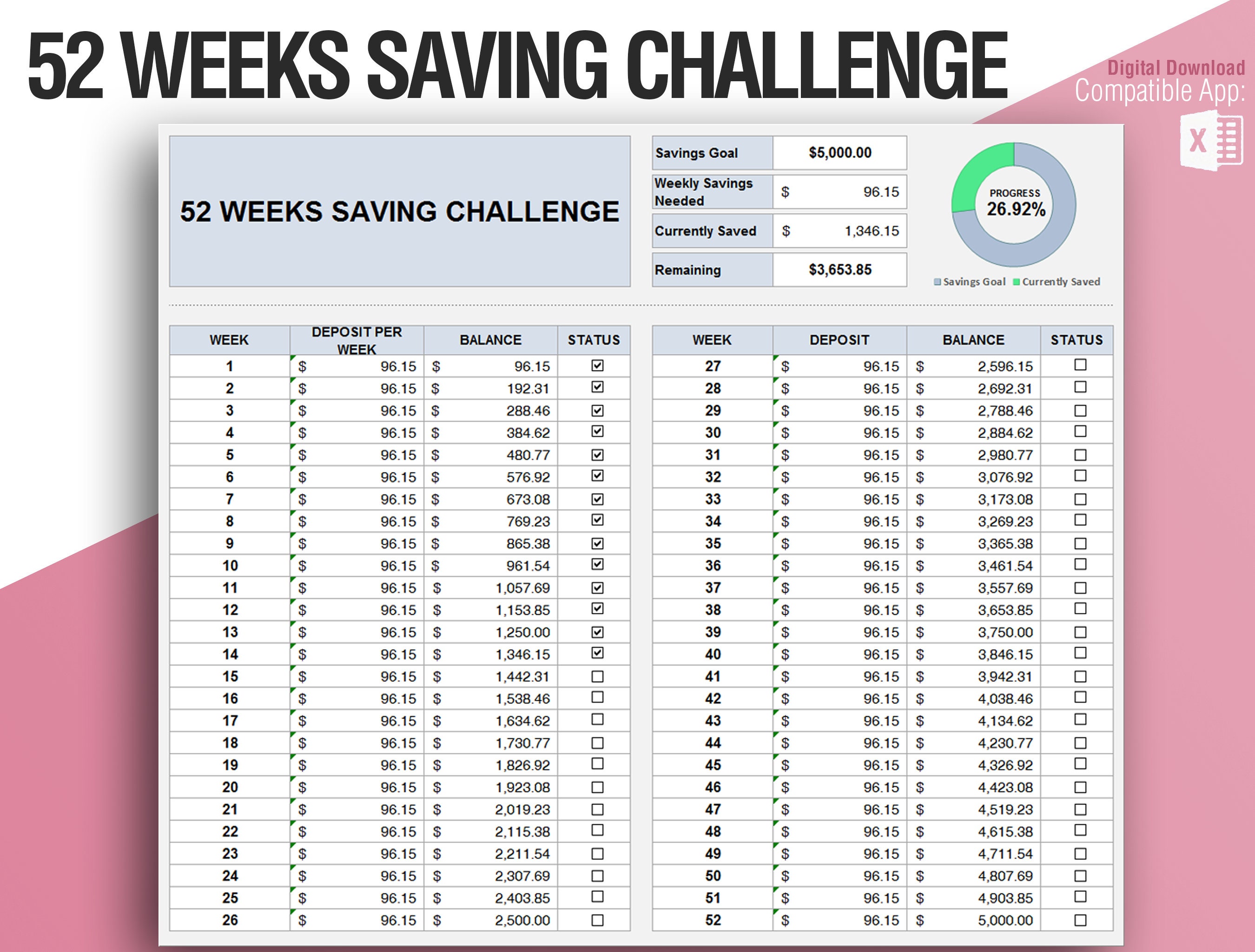 Épargne 52 semaines pour les milliardaires..challenge 🔥 #épargne #pou