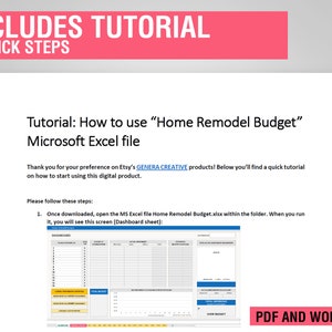 Home Renovation Remodel Budget Excel Template Renovation Budget ...