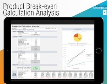 Breakeven Cost Analysis Template | Etsy or General Use, pricing and cost calculator spreadsheet, financial planner, COGS spreadsheet