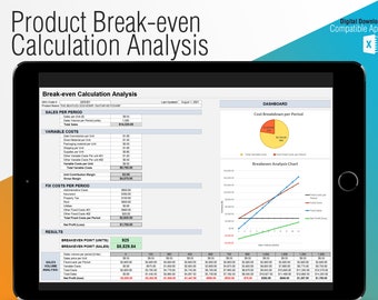 Breakeven Cost Analysis Template | Etsy or General Use, pricing and cost calculator spreadsheet, financial planner, COGS spreadsheet