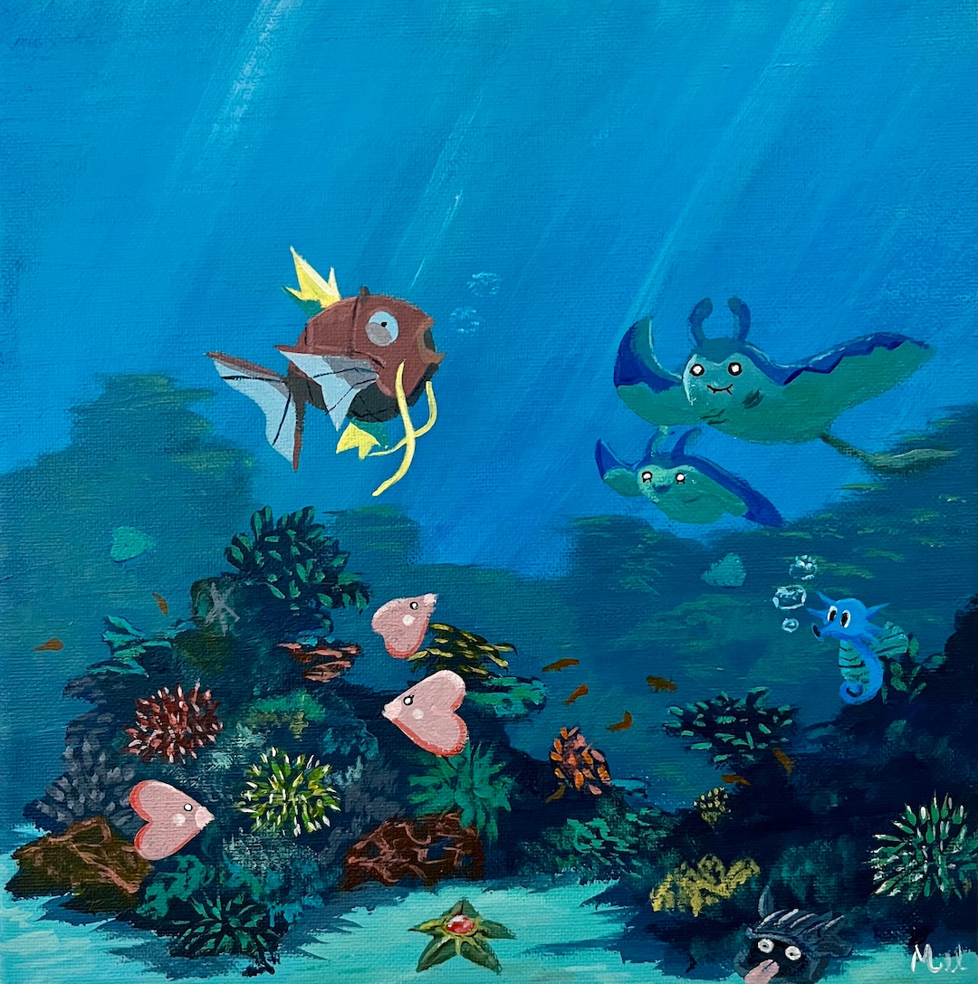 Water Type Acrylic Painting Print - Etsy