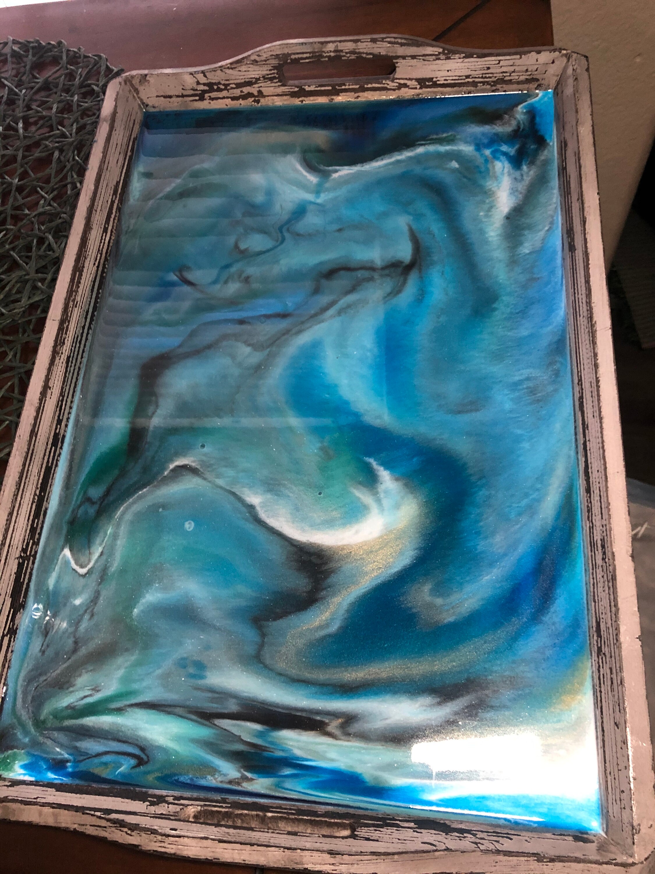 Resin serving tray Etsy