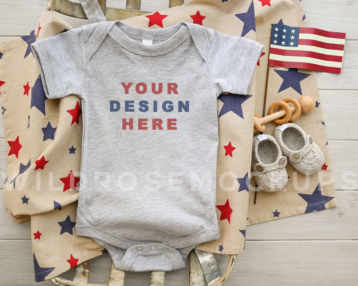Download 4th of July Baby Onesie Mockup Bella Canvas Baby Vest Mock | Etsy