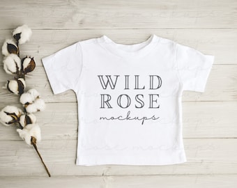 Bella Canvas Baby Toddler T shirt Mockup | Bella Canvas White Youth T shirt Mockup | Flat Lay Mockup