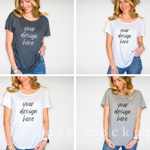 Next Level Mockup Bundle, Model Mock Up Bundle, Heather Vintage Tshirt Mockups, Next Level 6760 Triblend image 5