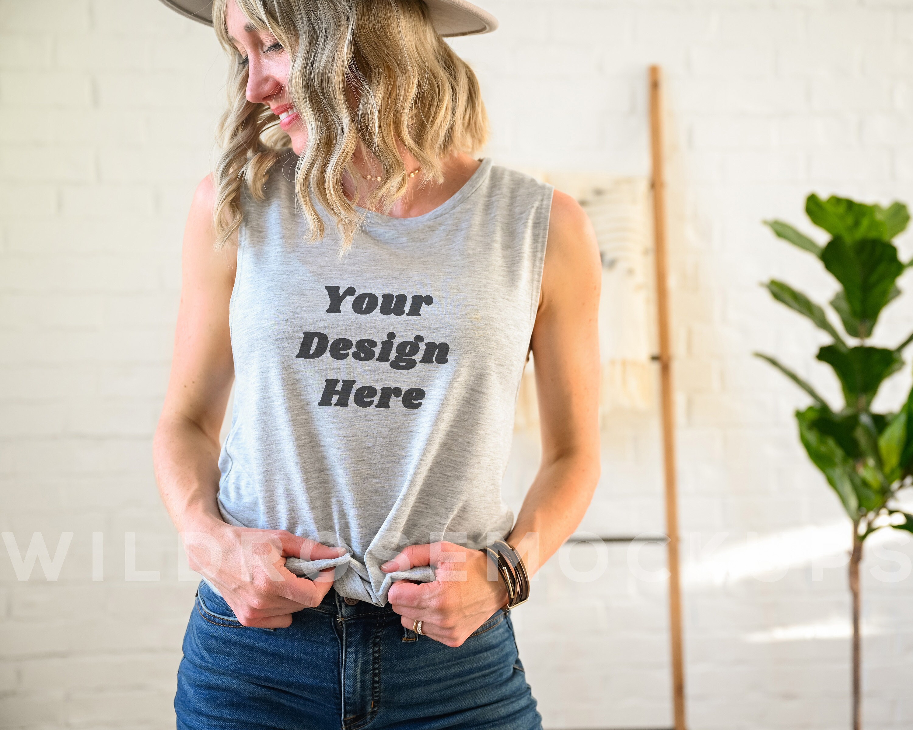 Download Muscle Tank Model Mockup Bella Canvas 8803 Mockup Athletic ...