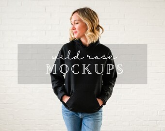 Gildan G185 Model Mockup, Gildan Hoodie, Zwarte Hoodie Mockup, Zwarte Hoodie Model Mockup, Gilden G185 Mockup, Hoodie Model Mockup