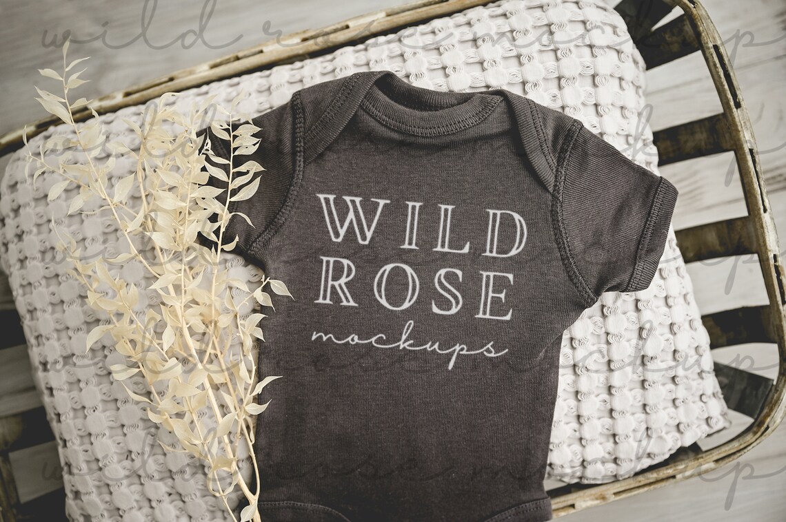 Download Charcoal Baby Onesie Mockup Rabbit Skins Minimal Mockup | Etsy