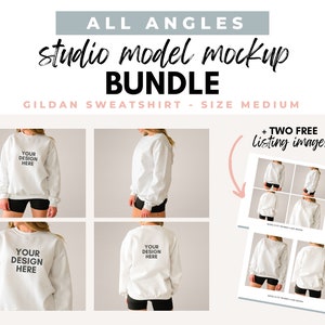 Gildan Size Medium Chart / 18000 Size Medium Chart / Modeled Mockup Size Medium Chart / 18000 Modeled Size Guide
