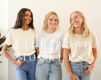 Bella Canvas 3001 Model Mockup, Group Model Mockup, Group Mockup, Bridal Party Mockup, White Bella Canvas Tshirt Mockup, Girlfriends