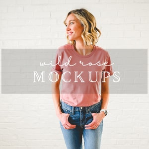 Bella Canvas 3001 Model Mockup,  Bella Canvas T Shirt, Mauve T Shirt Mockup, Mauve T Shirt Model Mockup