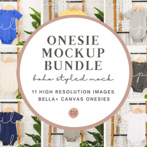 Onesie Mockup Bundle | Bella Canvas Mockup Bundle | Bella Canvas 100B Mockup | Boho Lifestyle Mockup | Baby Mockup | Baby Mockup Bundle