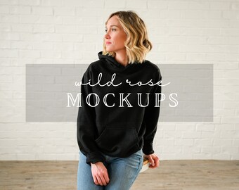 Gildan G185 model mockup, Gildan hoodie, zwarte hoodie mockup, zwarte hoodie model mockup, Gilden G185 mockup, hoodie model mockup
