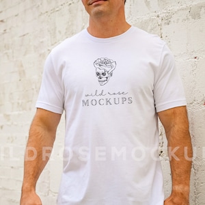 Male Model Mock | Bella Canvas 3001 Mockup For Men | Bella Canvas Mens White Shirt Mock | Model Mockup Men