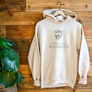 Gildan G185 Mockup, Gildan Sand Hoodie Mockup, Hoodie Hanging Mockup, Boho Styled Mockup