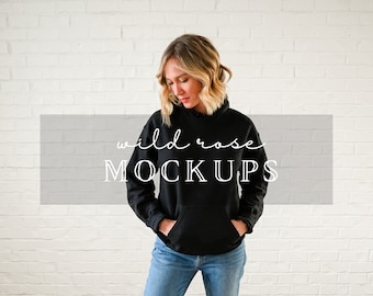 Gildan G185 model mockup, Gildan hoodie, zwarte hoodie mockup, zwarte hoodie model mockup, Gilden G185 mockup, hoodie model mockup