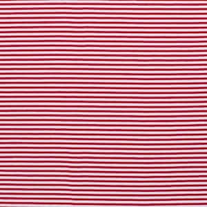 Jersey fabric red white striped 50 cm x 150 cm Öko Tex 5 mm stripe width