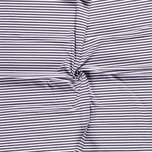 Jersey fabric dark blue white striped 50 cm x 150 cm Öko Tex 5 mm stripe width