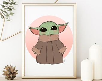Cute Baby Yoda Print